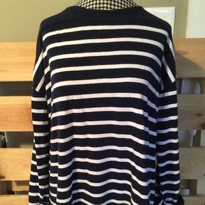 Old Navy navy white striped top XL NWT